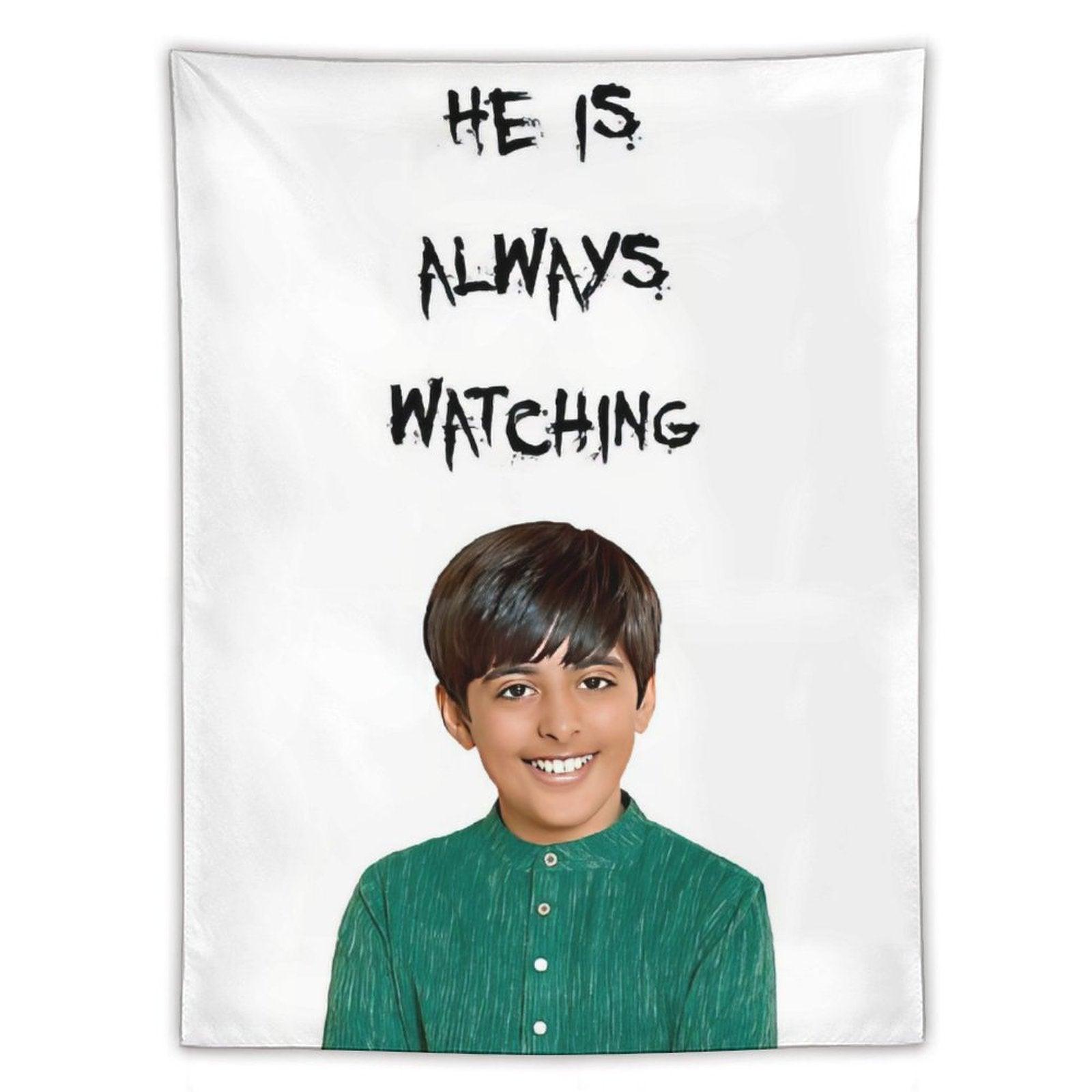 Ravi - He Is Always Watching Vertical Tapestry