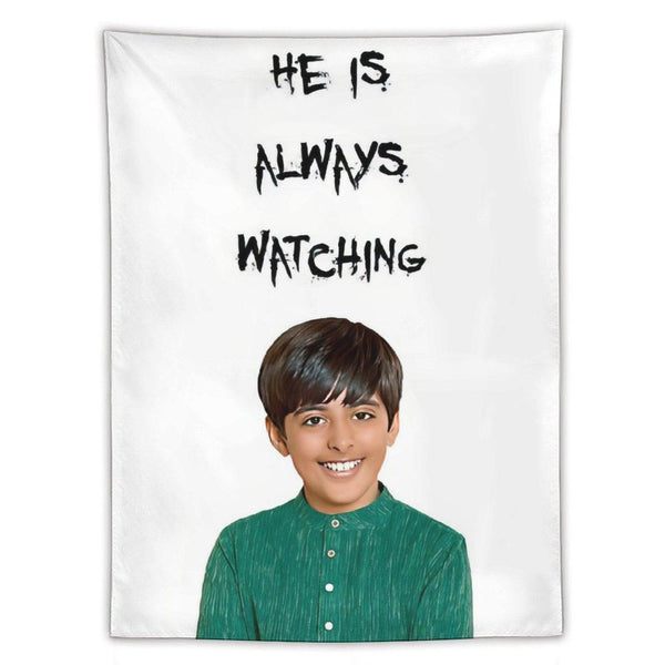 Ravi - He Is Always Watching Vertical Tapestry