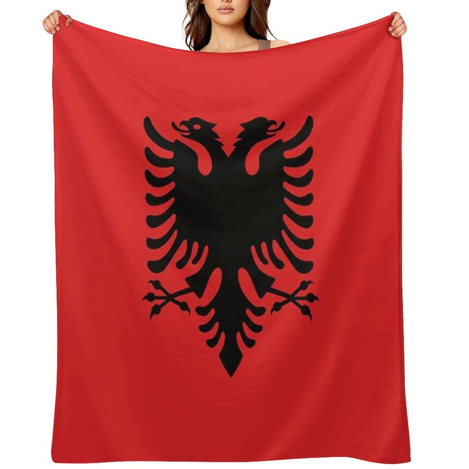 Albanian Flag Throw Blanket