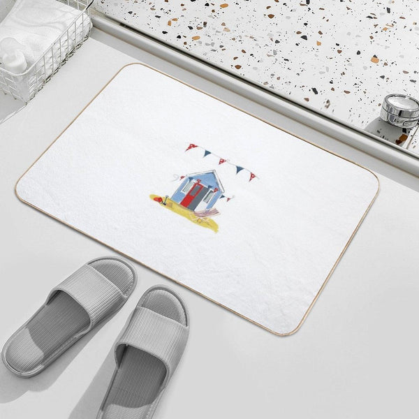 #Beach Hut Seaside Bath Mat