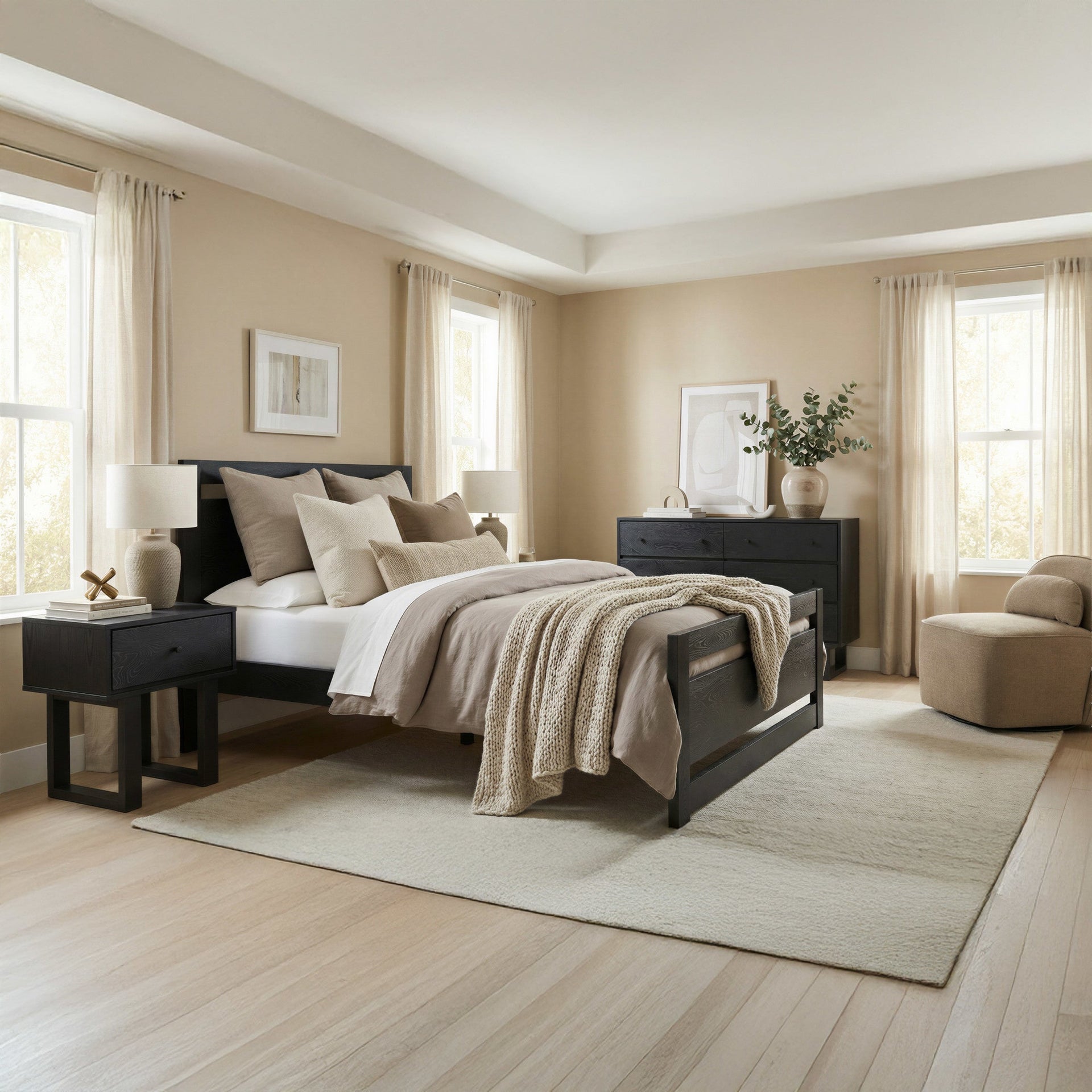 Repos Queen Bed Black