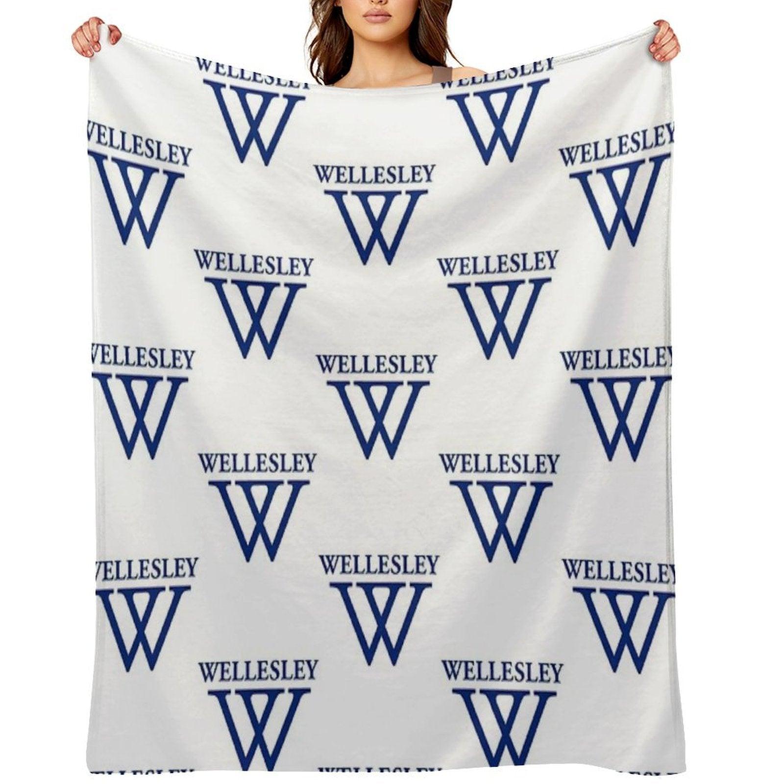 Wellesley University Official Logo Throw Blanket