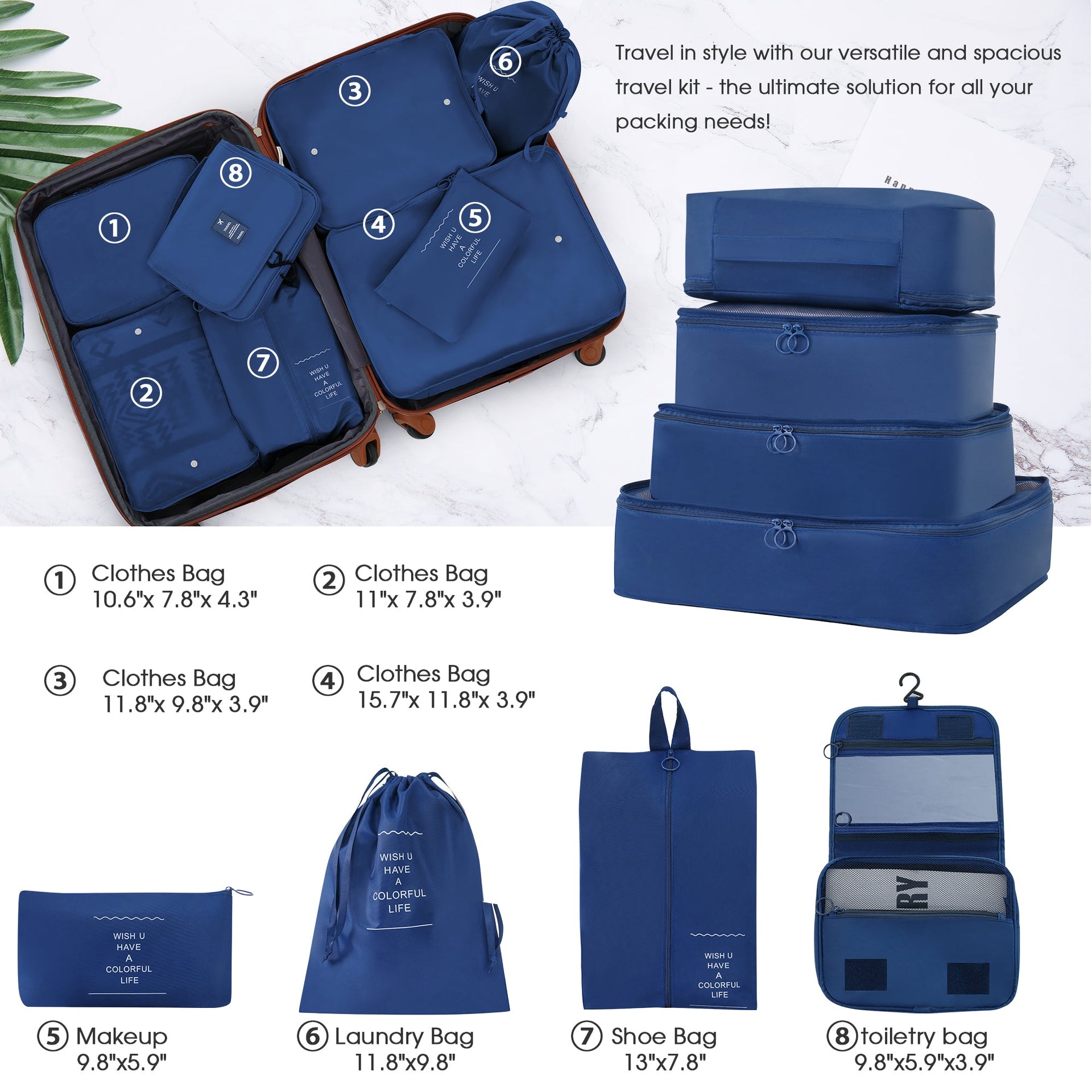 Hardshell Luggage Sets 4 pcs + Bag Spinner Suitcase with TSA Lock Lightweight-16'+20'+24'+28' Luggages