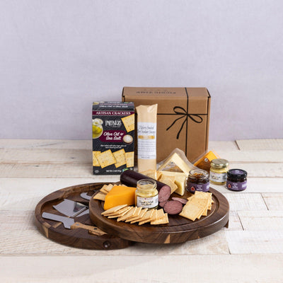 Acacia Circo Cheese Board with Gourmet Gift Pack