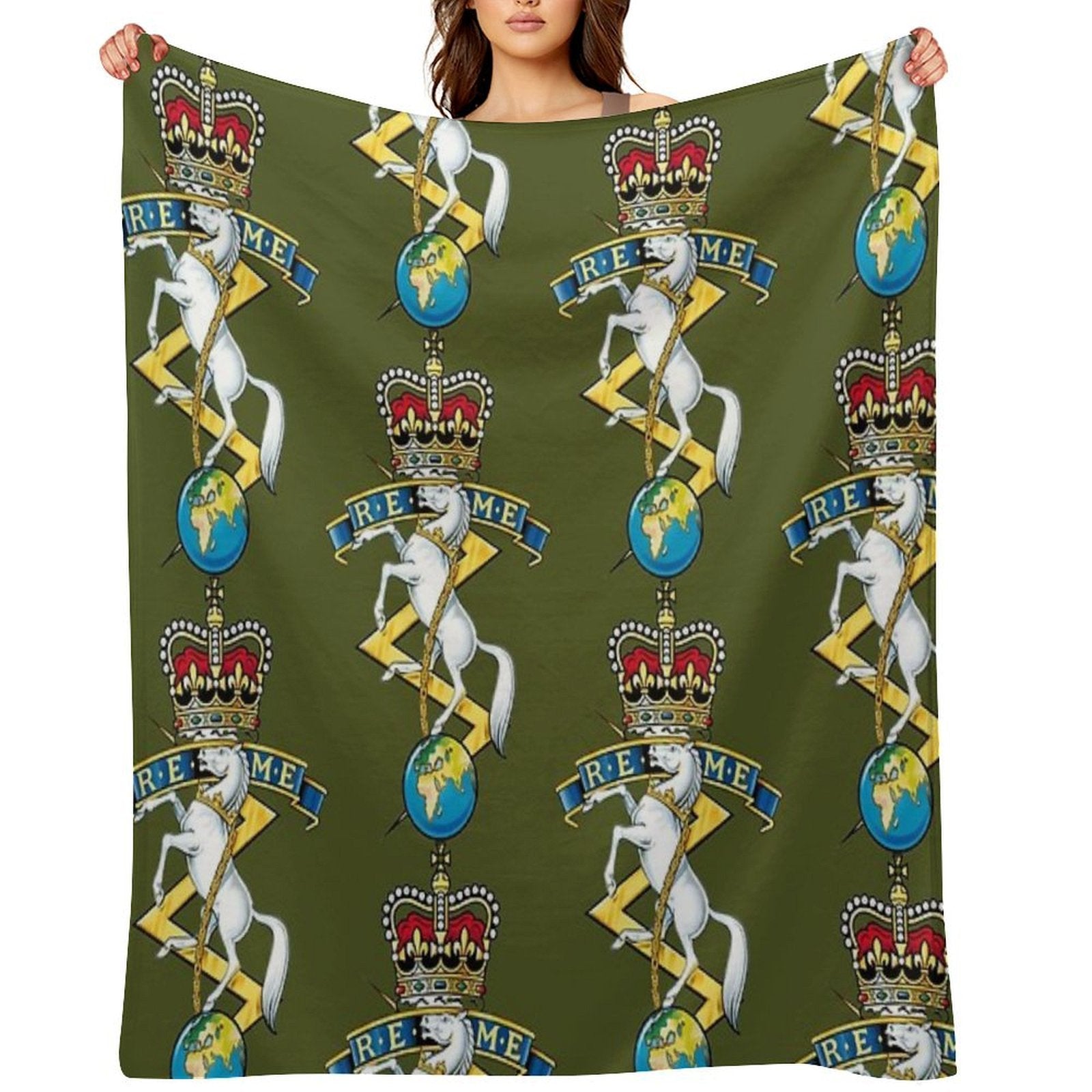 REME Royal Electrical And Mechanical Engineers Capbadge Velvety-soft Throw Blanket