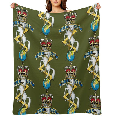 REME Royal Electrical And Mechanical Engineers Capbadge Velvety-soft Throw Blanket
