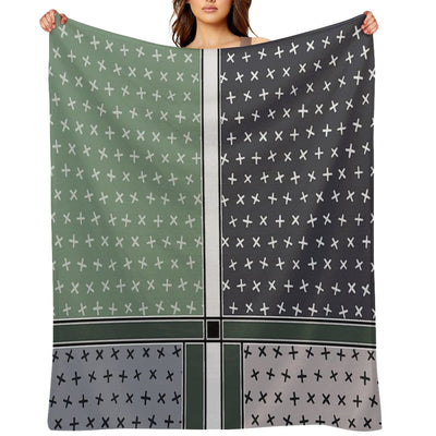 Colourful Geometric Triangles Sustainable Throw Blanket