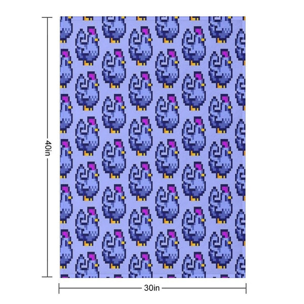 Blue Chicken Stardew Valley Plush Throw Blanket