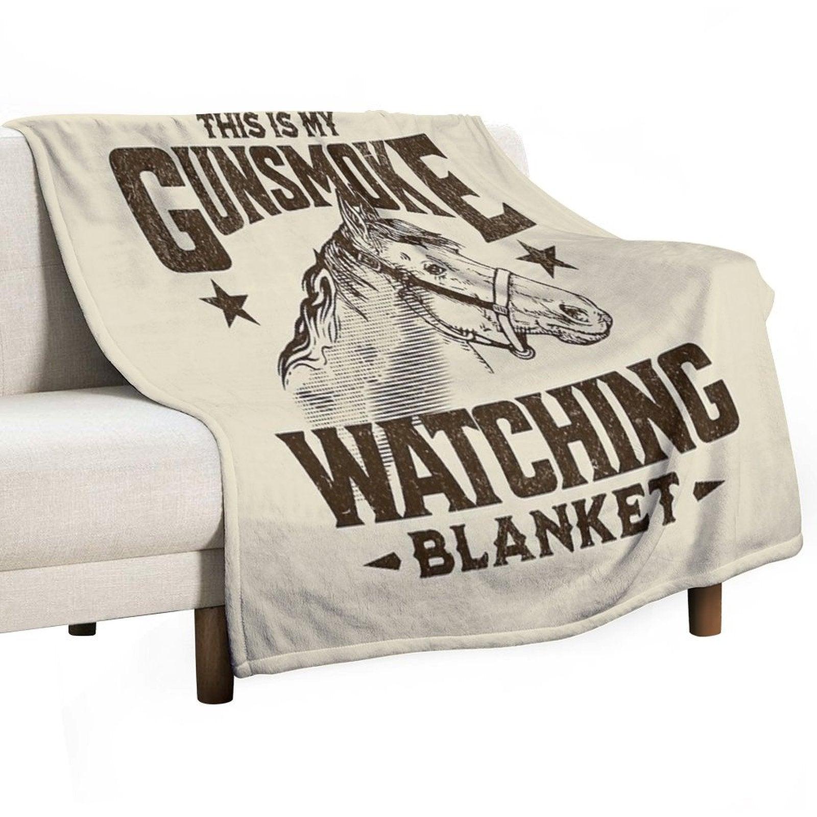 This Is My GUNSMOKE Watching Blanket  Funny Retro TV Throw Blanket Throw Blanket