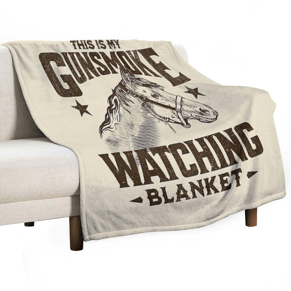 This Is My GUNSMOKE Watching Blanket  Funny Retro TV Throw Blanket Throw Blanket