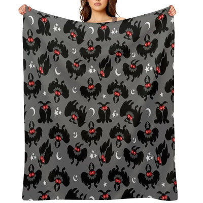 Cute Cryptids - Mothman Pattern Throw Blanket