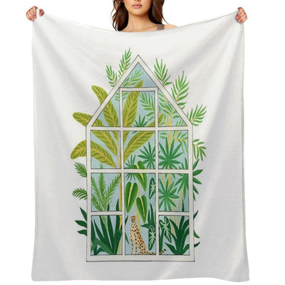 Jungle Greenhouse Velvety-soft Throw Blanket