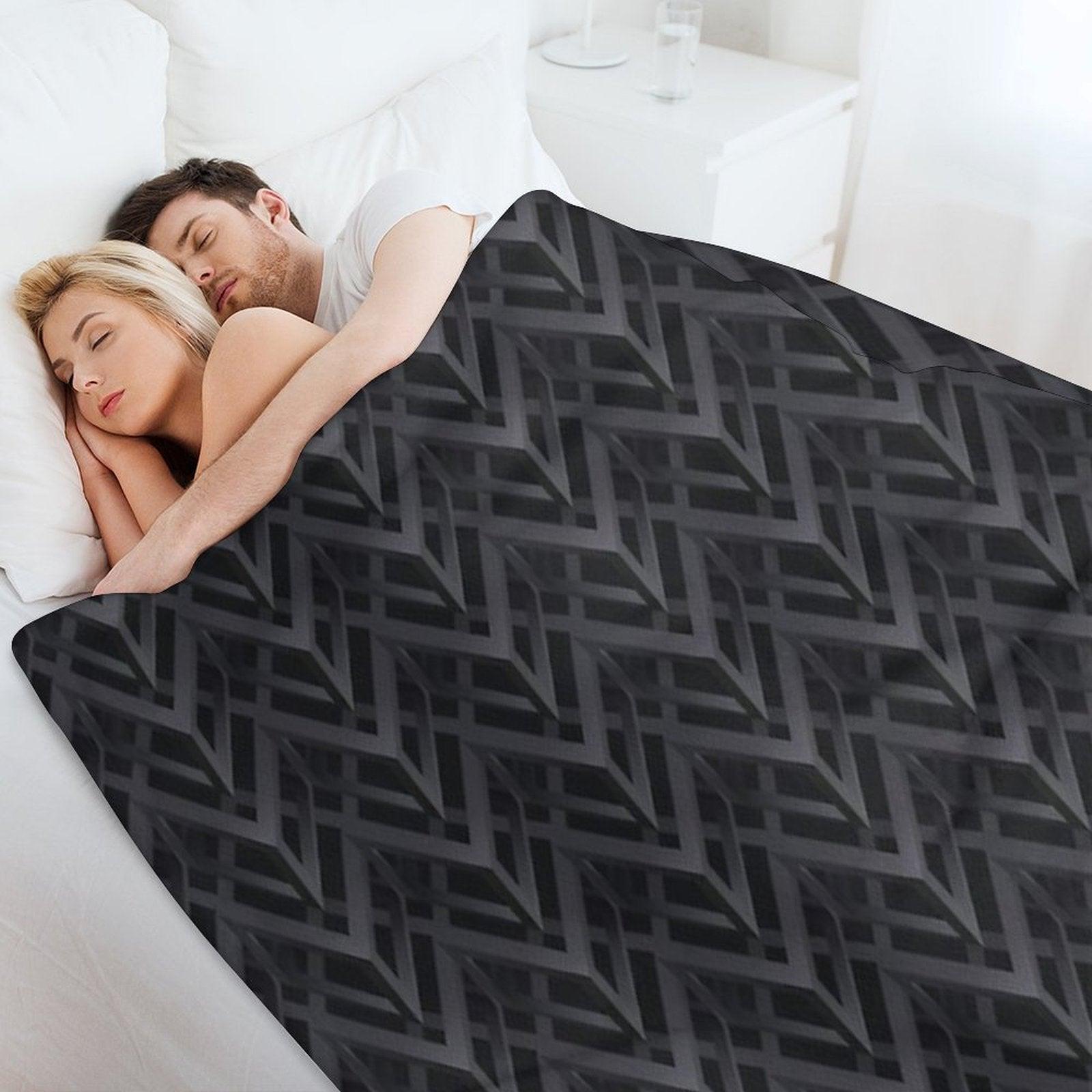 Abstract Pattern 3d Geometric Figures. Throw Blanket