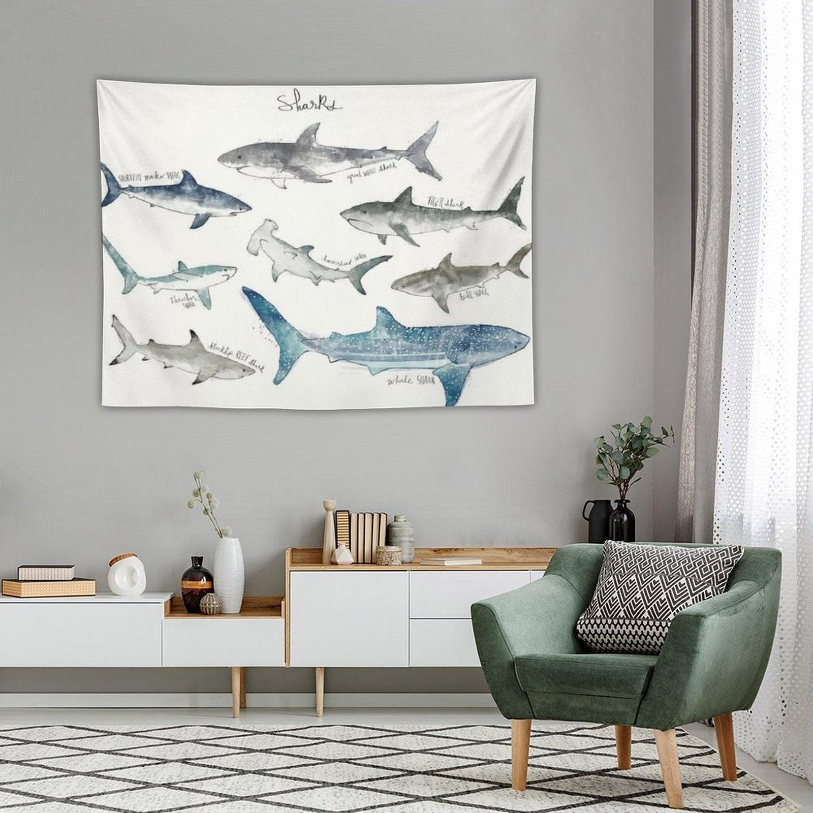 Sharks - Landscape Format Tapestry