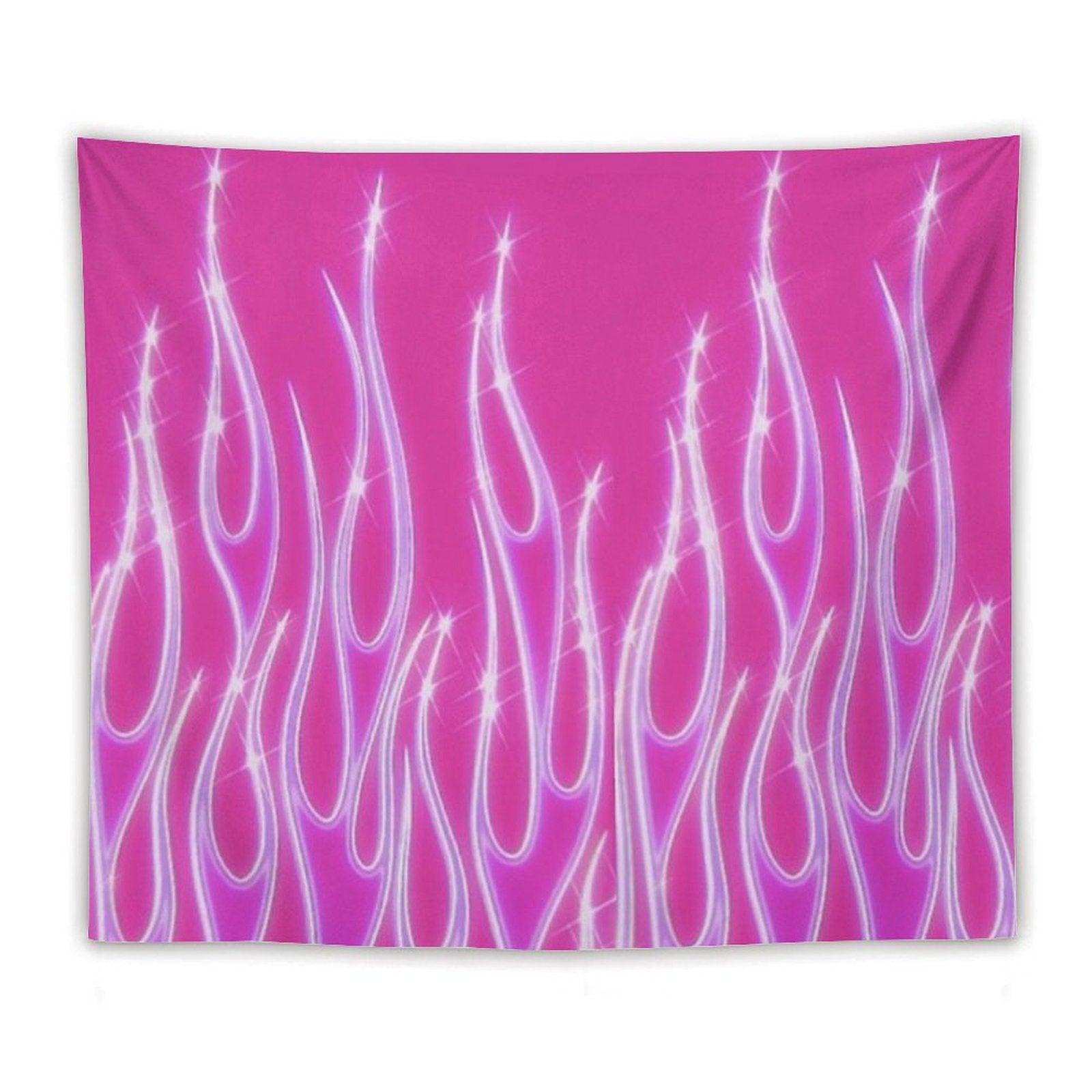 Pink Flames Tapestry