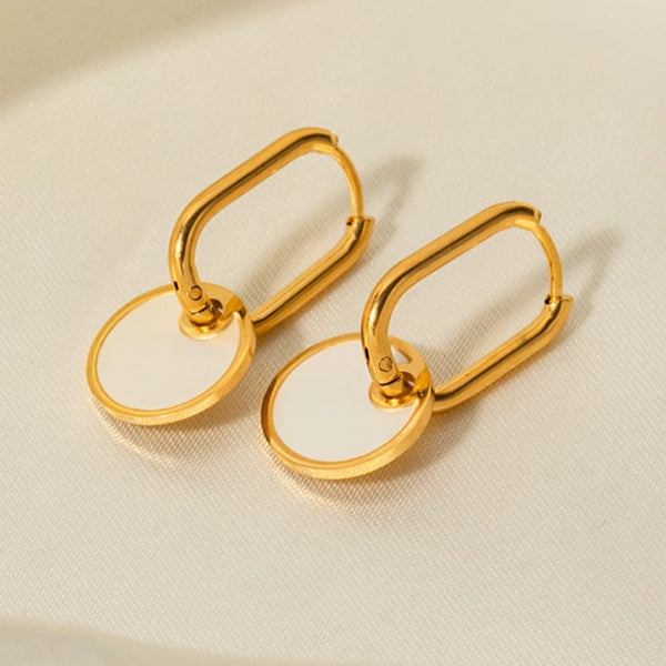 Gold Mother-Of-Pearl Drop Earrings
