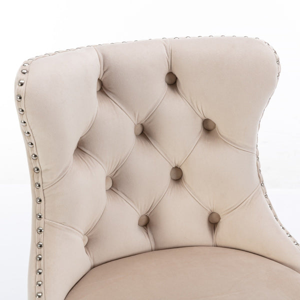 Modern Velvet Swivel Barstools with Adjustable Seat Height and Chrome Base