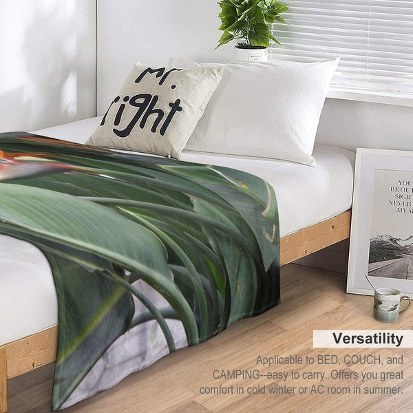 A Beautiful Bird of Paradise Flower from Madeira Throw Blanket