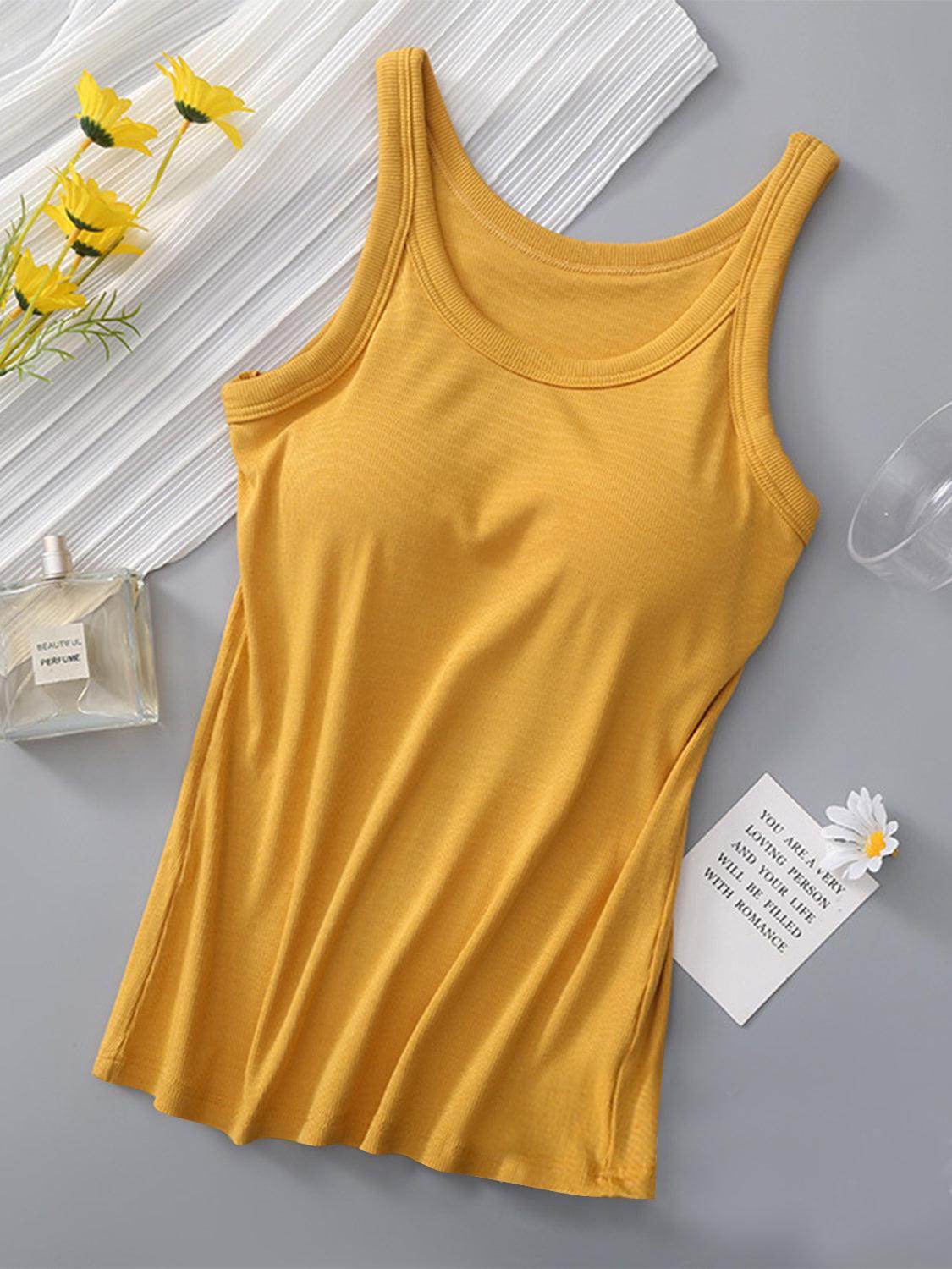 Round Neck Tank with Bra for Everyday Comfort Wear