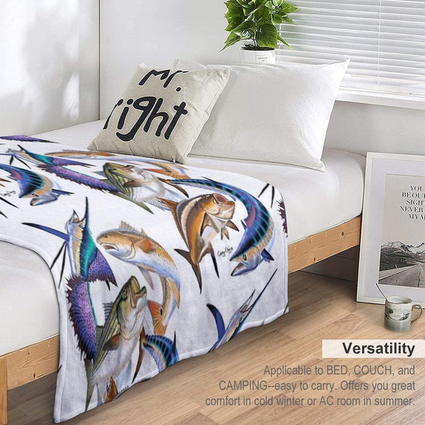 Gamefish Collage Throw Blanket