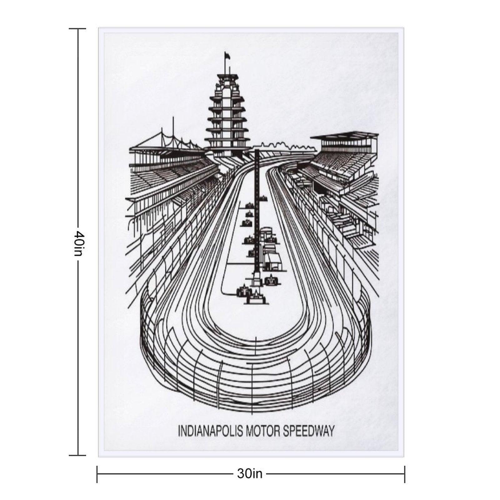 Indianapolis Motor Speedway, Fine Line Drawing Throw Blanket