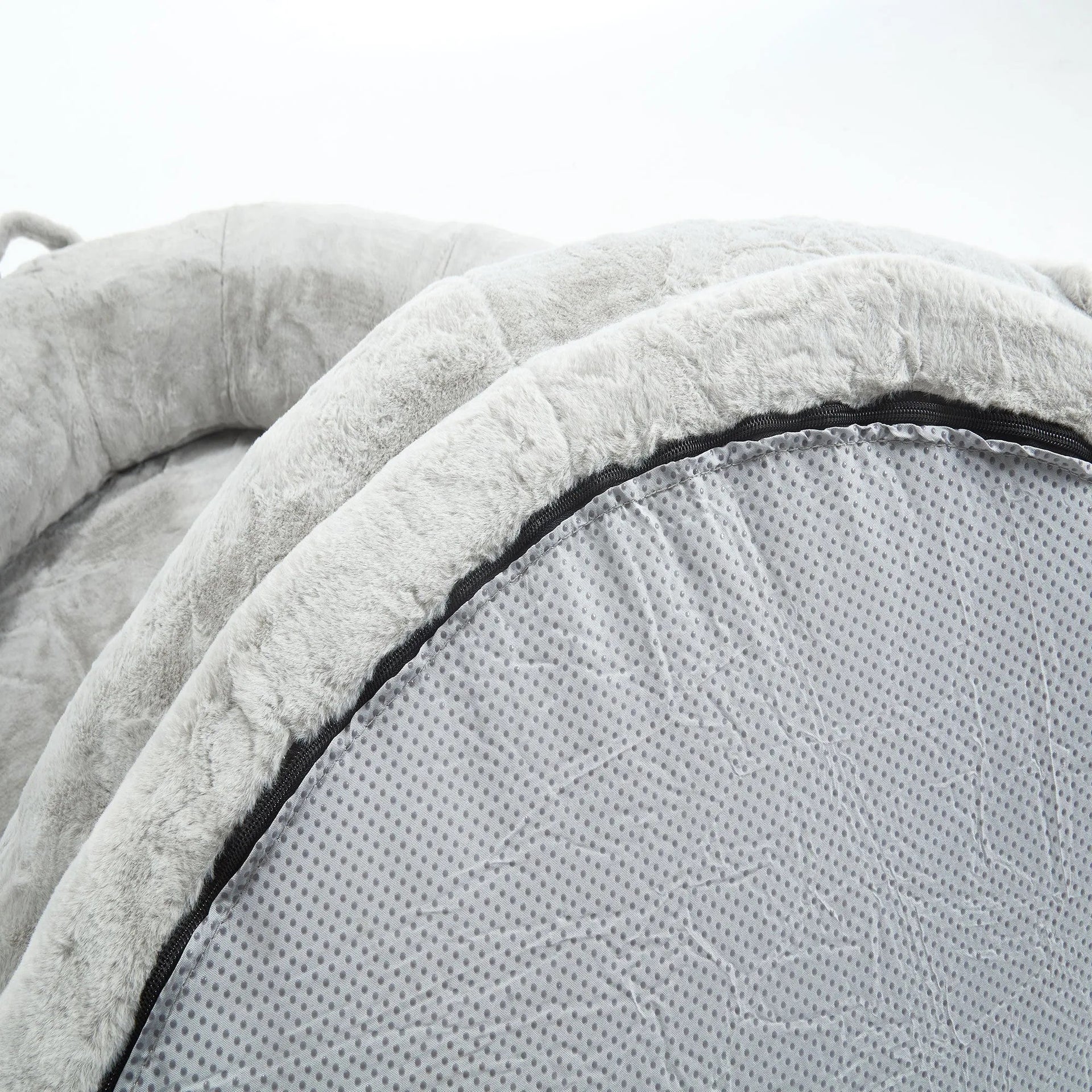 🇫🇷🇪🇪 🇸🇭🇮🇵🇵🇮🇳🇬 Human Dog Bed for Adult, Memory Foam Human Size Pet Bed for Human With Storage Pocket, Light Gray