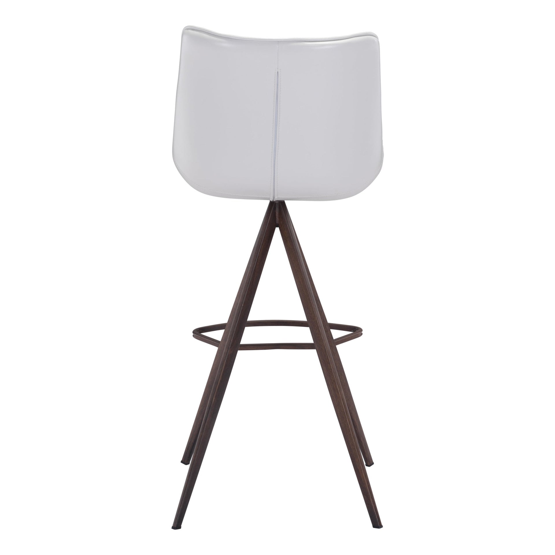 Aki Barstool (Set of 2) White & Walnut