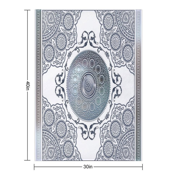 Ornate Baroque Metallic Blue Greek Meander Quick-dry Throw Blanket