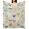 Vintage Pyrex Bowls Collection Throw Blanket