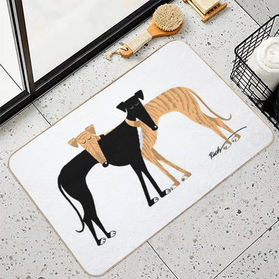 Head Rest Brindle Hound Bath Mat