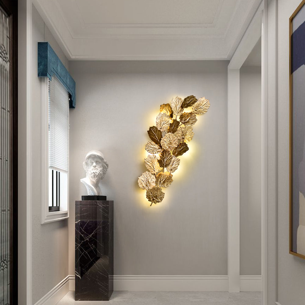 Gold Leaf Handmade Wall Sconce