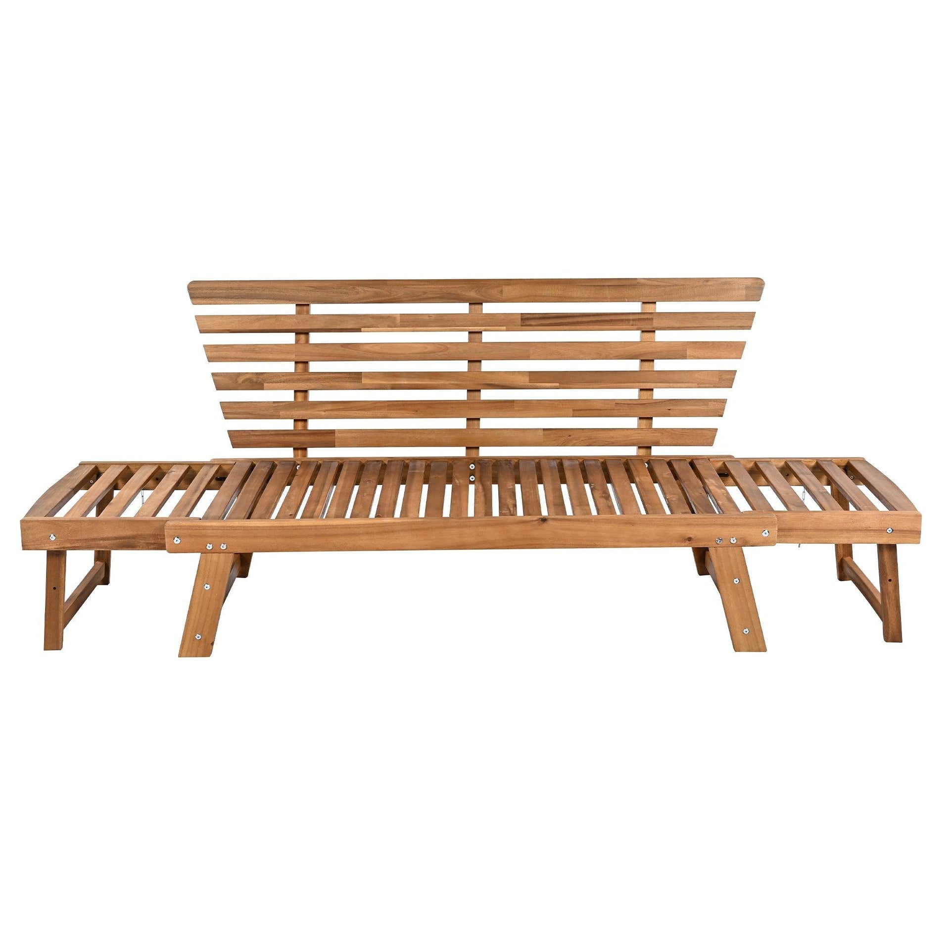 Outdoor Adjustable Patio Wooden Daybed Sofa
