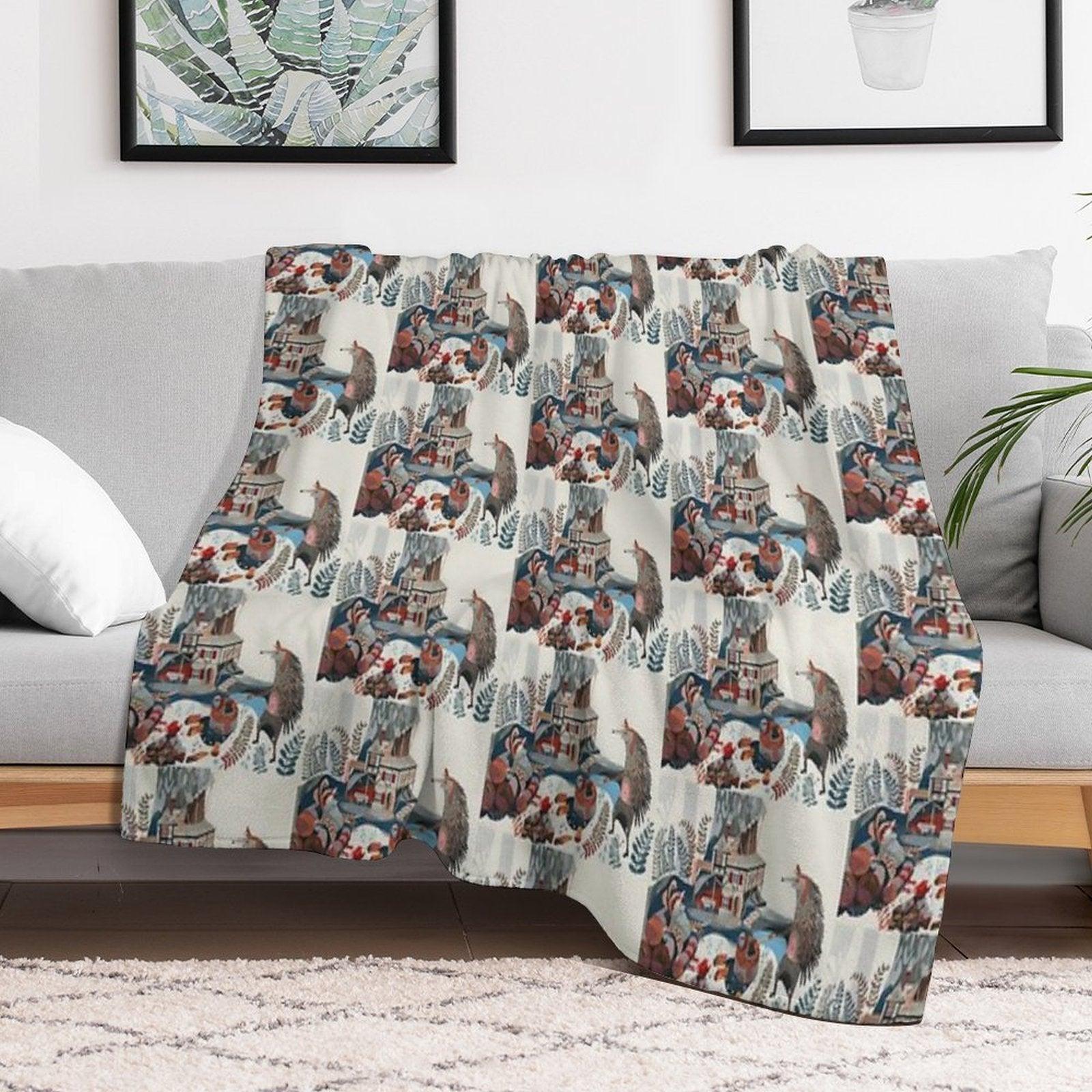 Wood Chopping Friends Throw Blanket