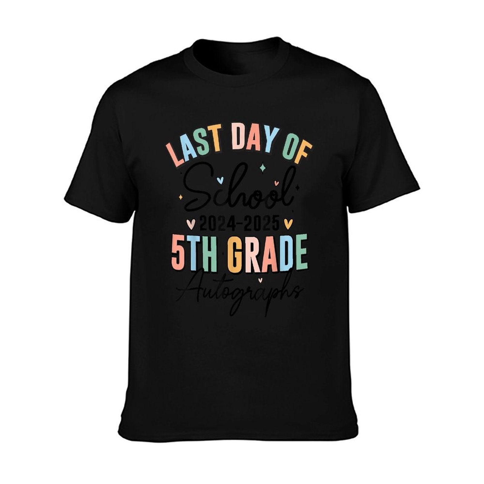 Last Day of School Autograph 5th Grade Graduation Boys Girls T-Shirt