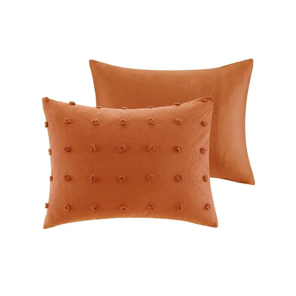 Brooklyn Cotton Jacquard Comforter Set with Euro Shams and Throw Pillows - Gifts for You 'n Me