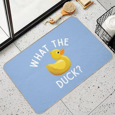 Cute Rubber Duck Funny Quote What The Duck Lover Gift Bath Mat