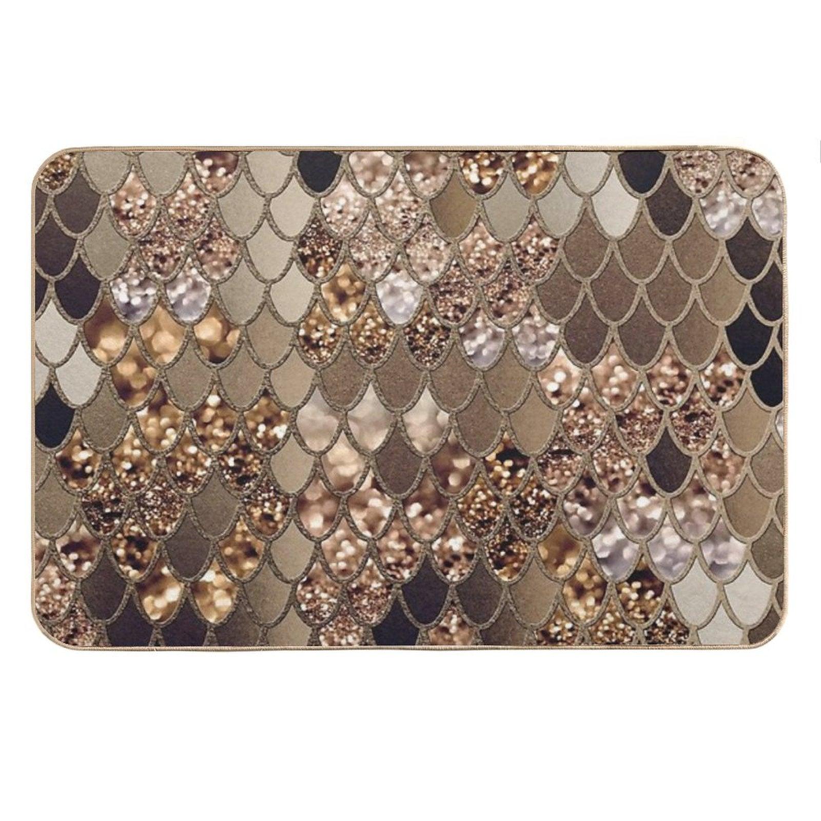 Mermaid Glam Scales #6 (Photo of Glitter Only - Not Reflective) Bath Mat