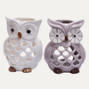 Owl Tea Light Holder - Rustic Decorative Candle Holders Set of 2 for Indoor & Outdoor
