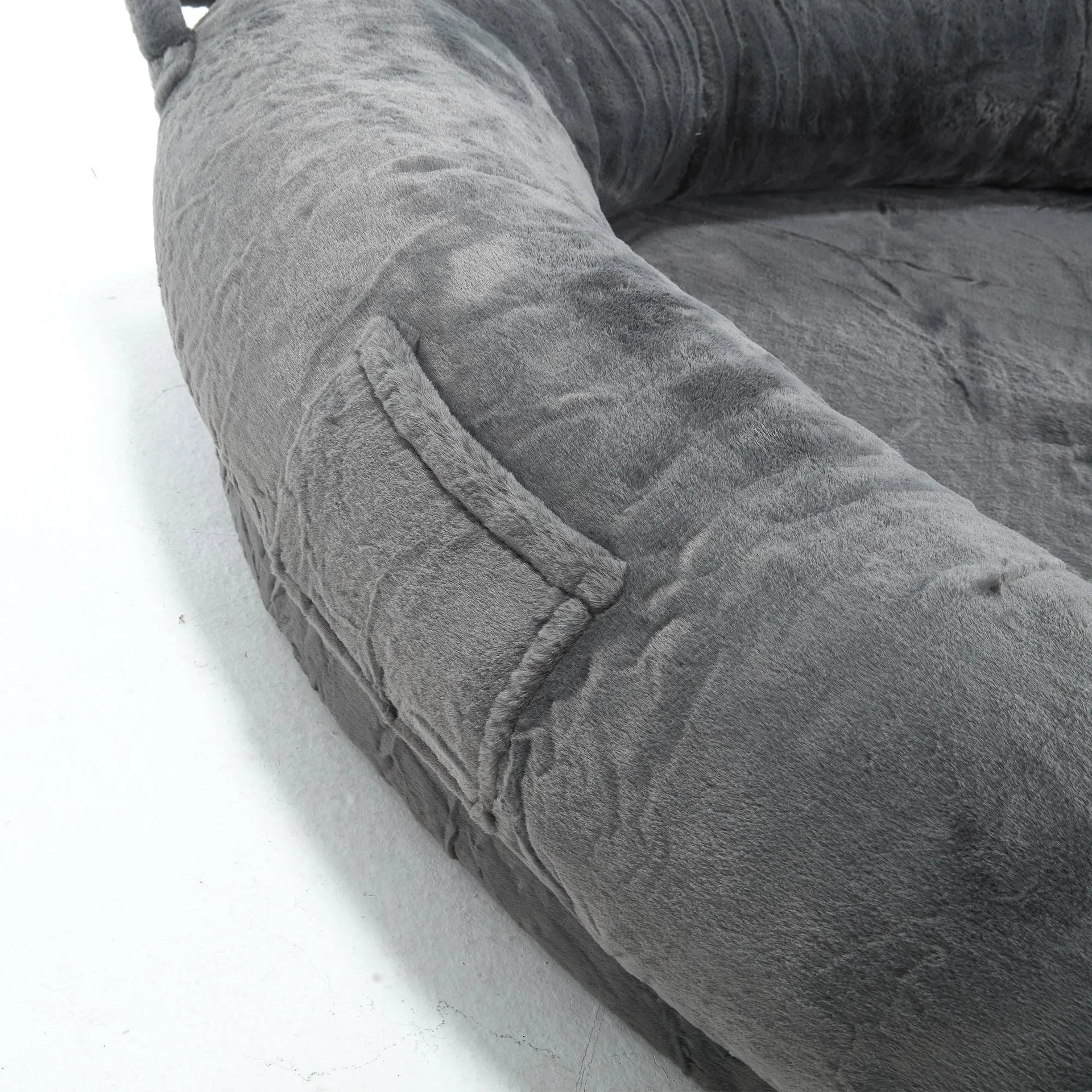 🇫🇷🇪🇪 🇸🇭🇮🇵🇵🇮🇳🇬 Human Dog Bed for Adult, Memory Foam Human Size Pet Bed for Human With Storage Pocket, Dark Gray