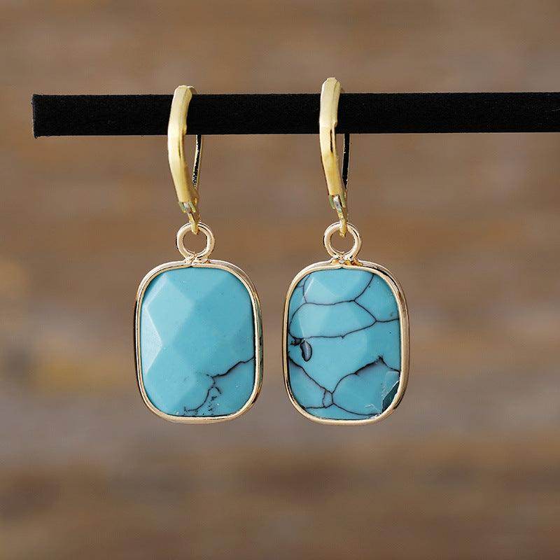 Copper Natural Stone Dangle Earrings for Elegant Style