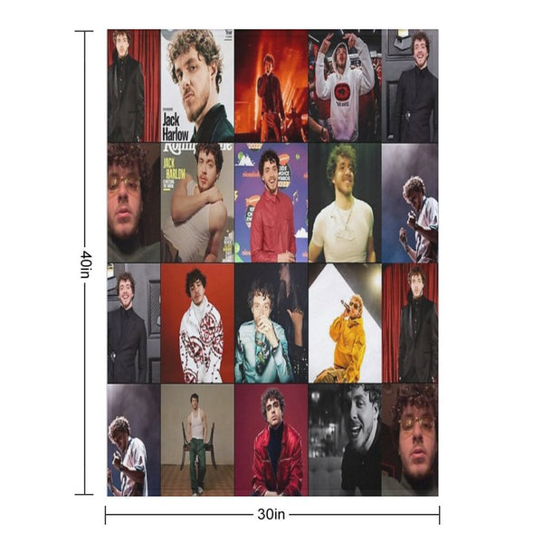 Jack Harlow Photo Collage Sustainable Throw Blanket