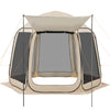 Screen House Tent, 10 X 9.2 Ft, 4-8 Person Pop Up Screen Tent With Extended Awning, Portable Screened In Canopy With Carry Bag, Netting Sides, For Patio, Backyard, And Outdoor Activities, Beige