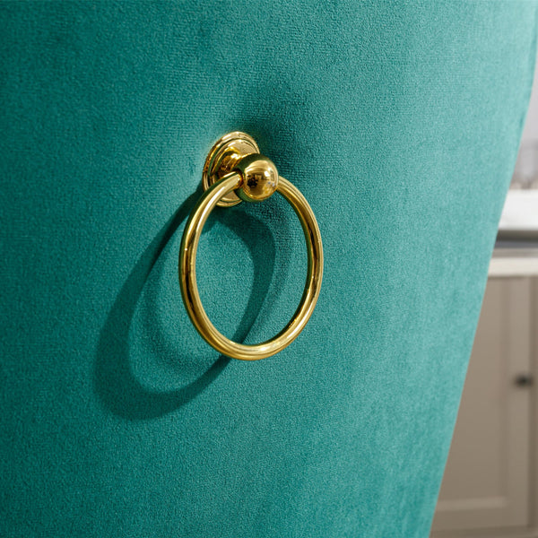 Nikki Collection Modern Tufted Solid Wood Velvet Upholstered Dining Chair with Gold Legs