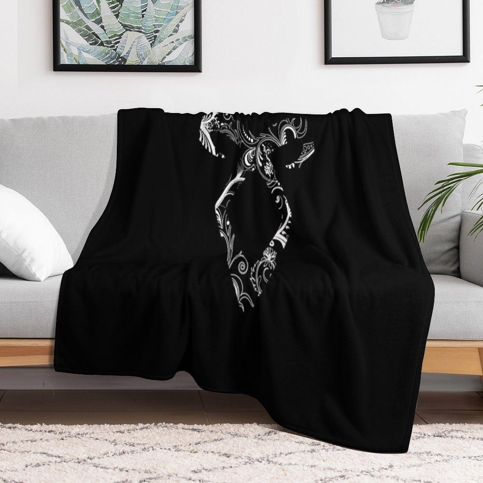 Shadowhunters Rune - Angelic Power Rune (floral Decorations - White)  Malec  Mundane  Parabatai  Alec, Magnus, Clary, Jace, Throw Blanket