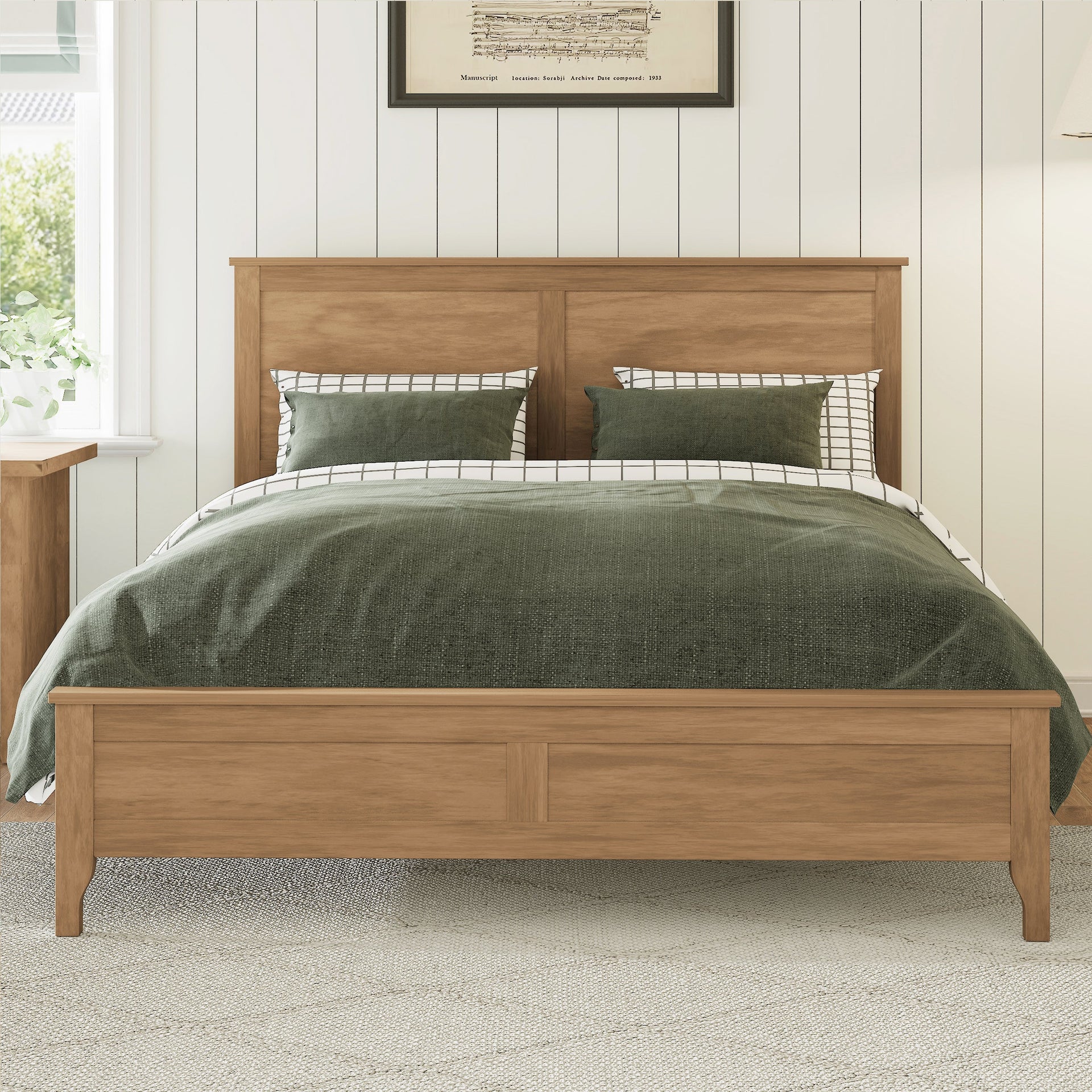 Modern Solid Wood Full Size Platform Bed