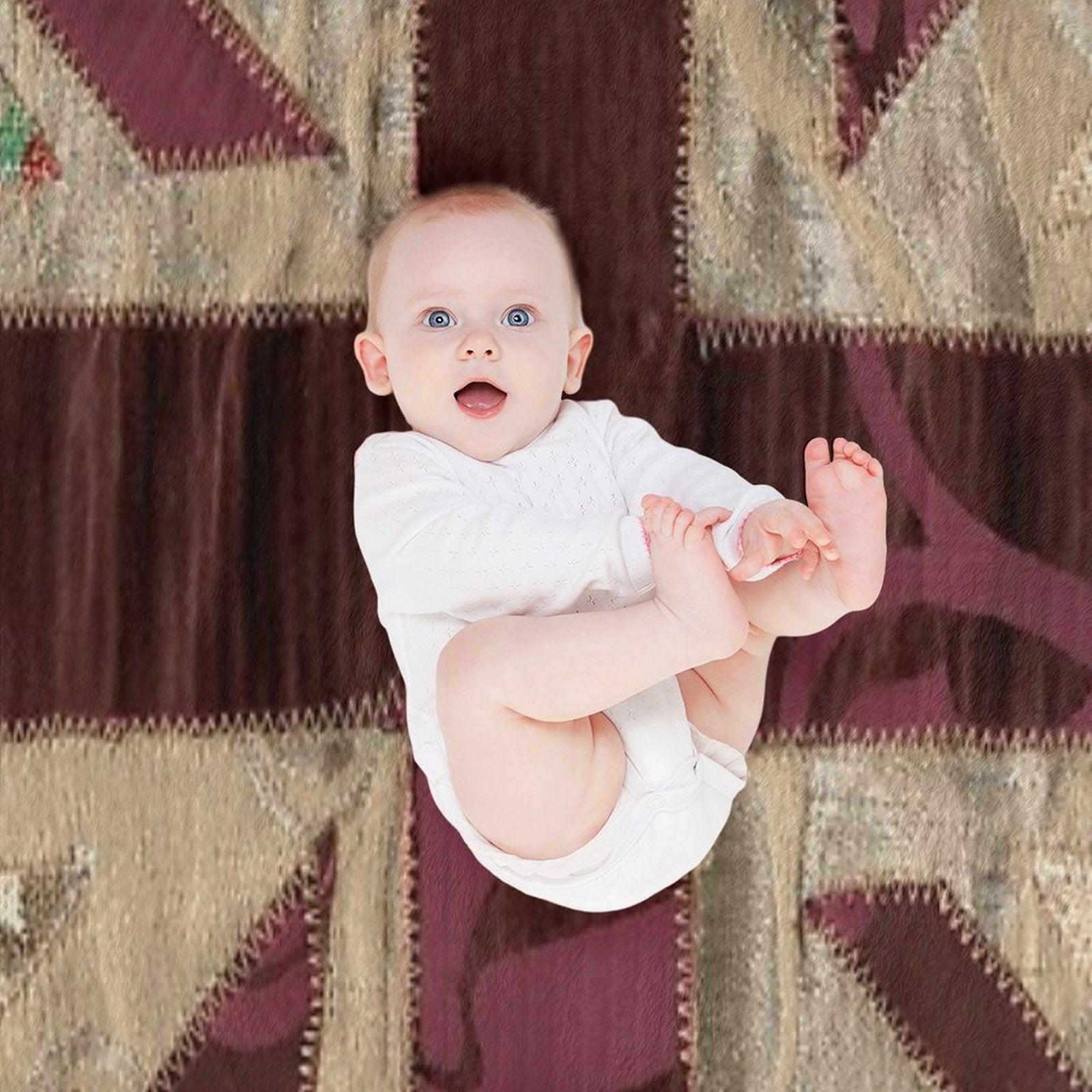 Stitched Fabric Union Jack British Flag Throw Blanket