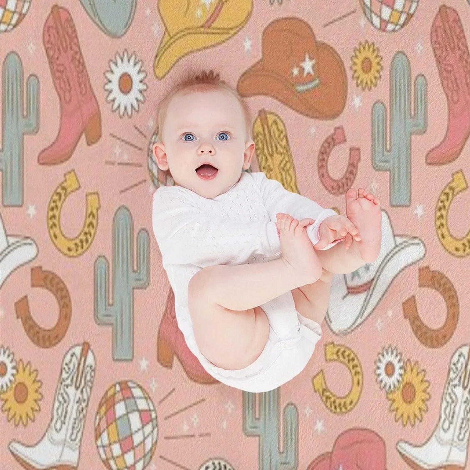 Disco Cowgirl Throw Blanket