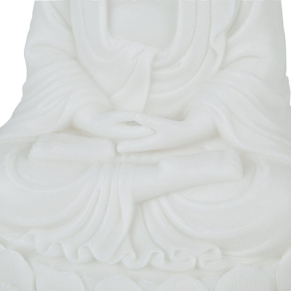 5.5x4.7x11.8' White Sitting Buddha Figure