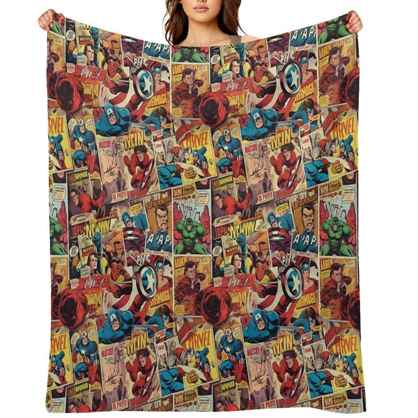 Vintage Comic Pattern Lightweight Throw Blanket