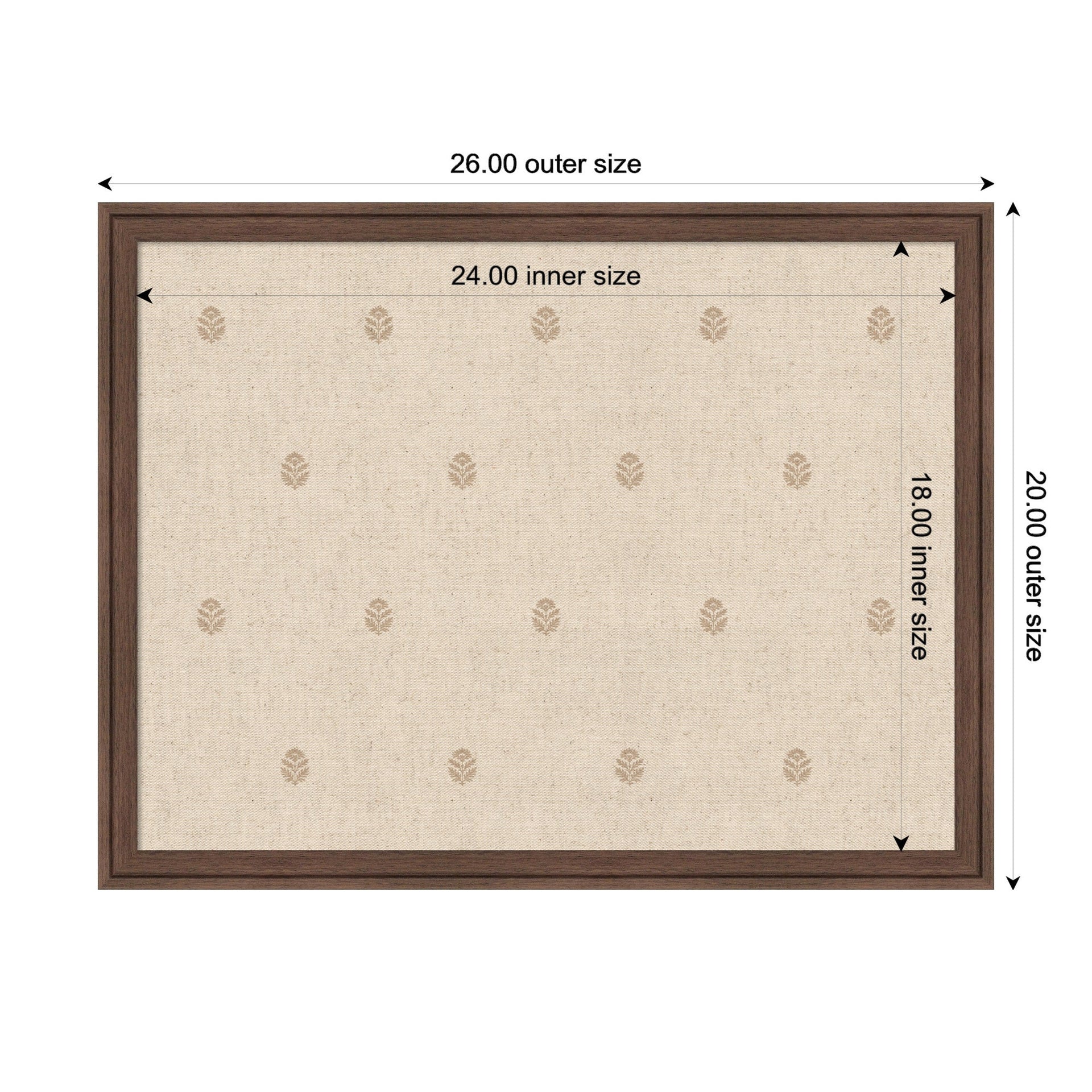 Pinboard Beige Botanical Block Print